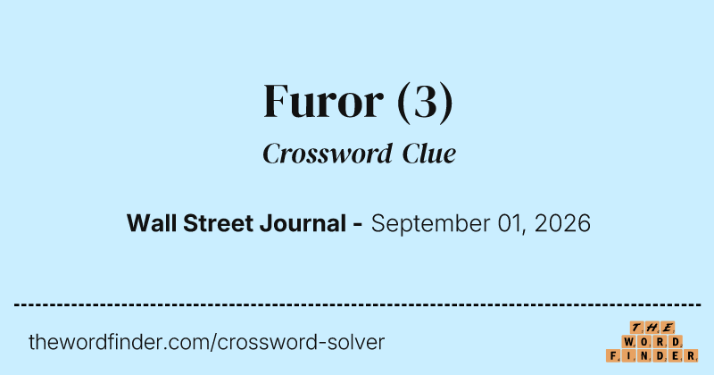 Furor crossword clue image