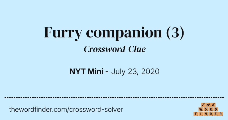 Furry companion crossword clue image