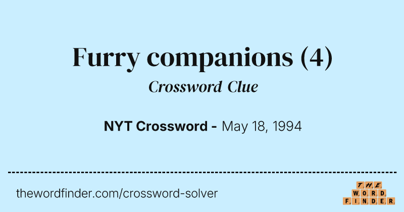Furry companions crossword clue image