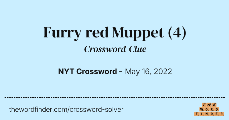 Furry red Muppet crossword clue image