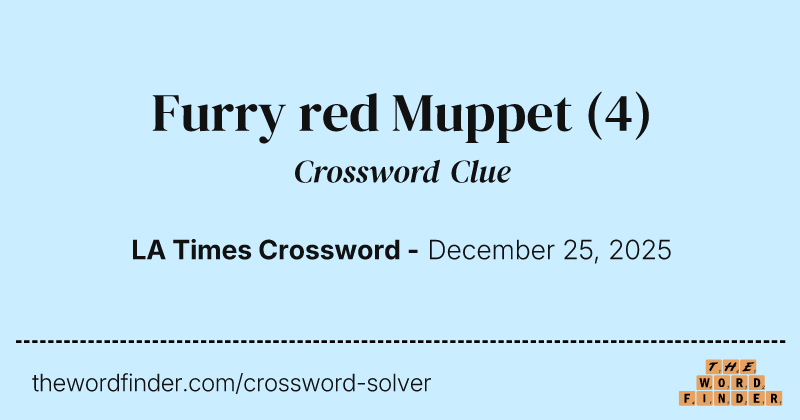 Furry red Muppet crossword clue image