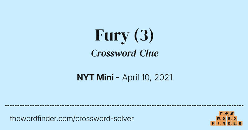 Fury crossword clue image