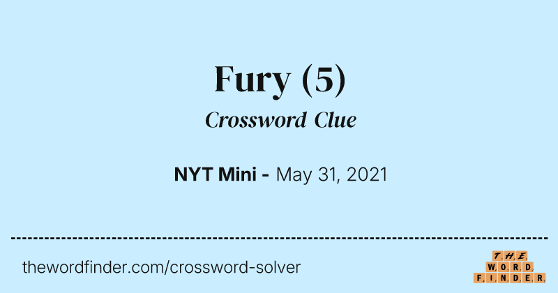Fury crossword clue image
