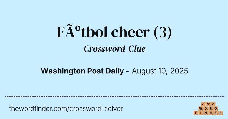 Fútbol cheer crossword clue image