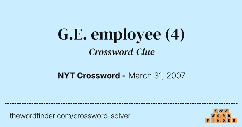 G.E. employee crossword clue image