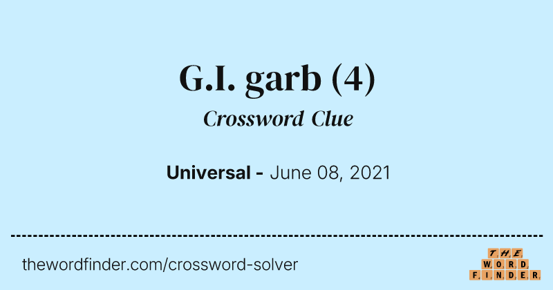 G.I. garb crossword clue image