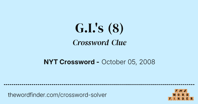 G.I.'s crossword clue image