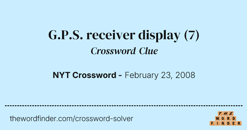 G.P.S. receiver display crossword clue image