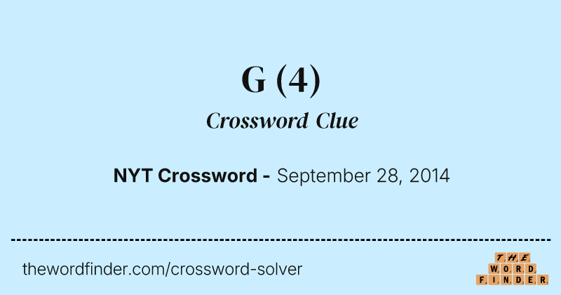 G crossword clue image