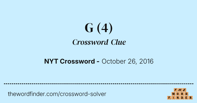G crossword clue image