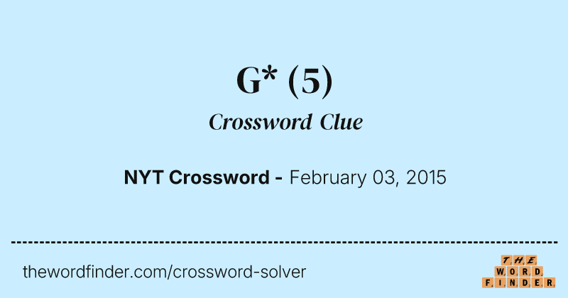 G* crossword clue image