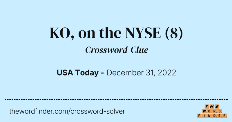 KO, on the NYSE crossword clue image