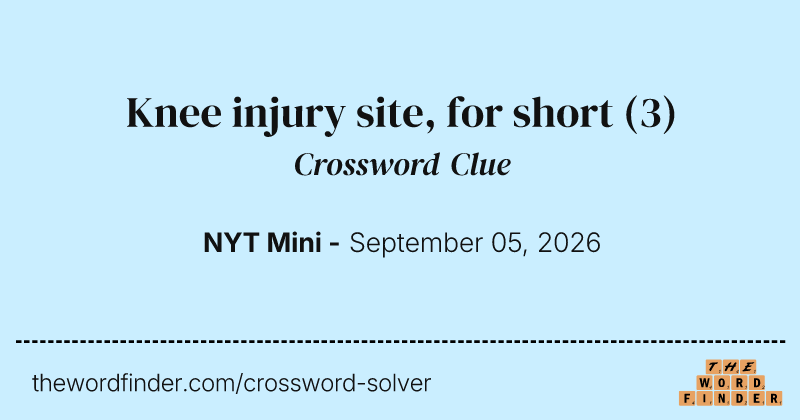 Knee injury site, for short crossword clue image