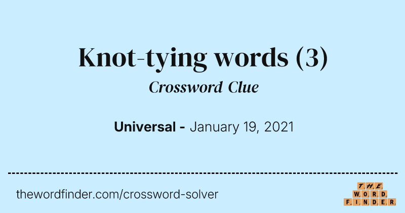 Knot-tying words crossword clue image