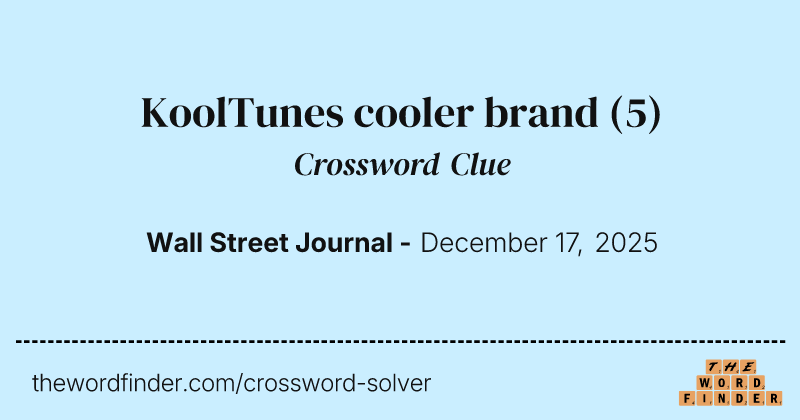 KoolTunes cooler brand crossword clue image
