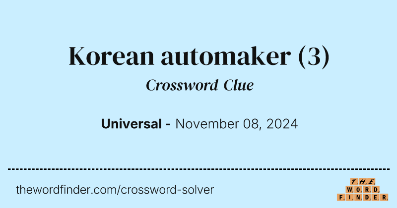 Korean automaker crossword clue image
