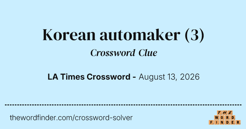 Korean automaker crossword clue image