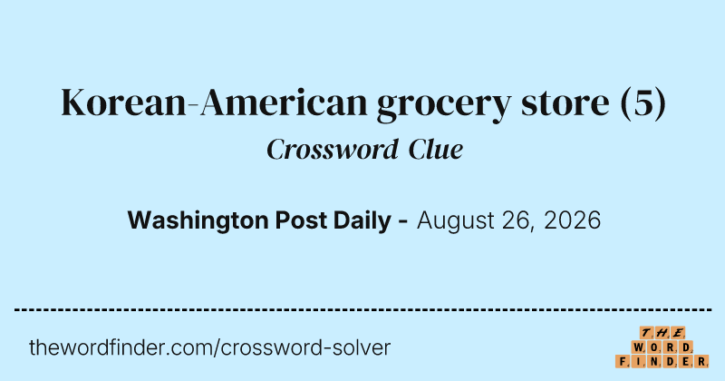 Korean-American grocery store crossword clue image