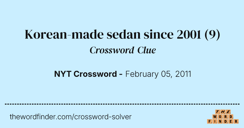 Korean-made sedan since 2001 crossword clue image