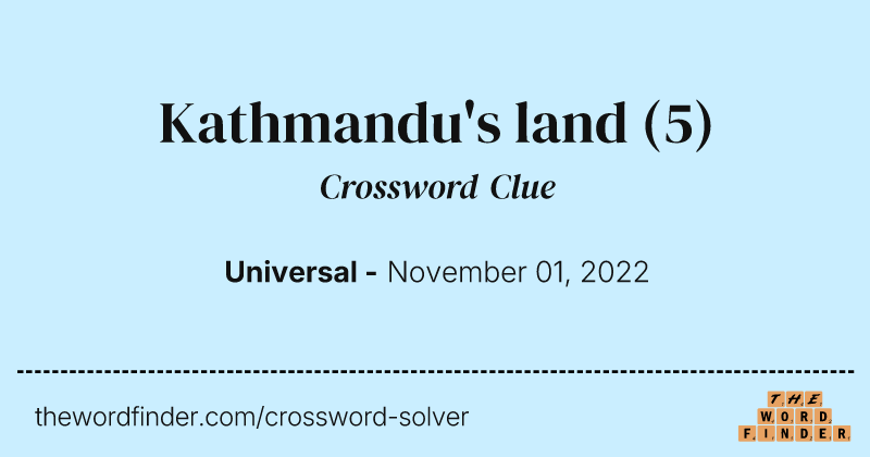 Kathmandu's land crossword clue image