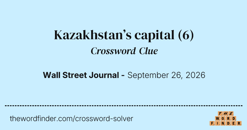 Kazakhstan’s capital crossword clue image