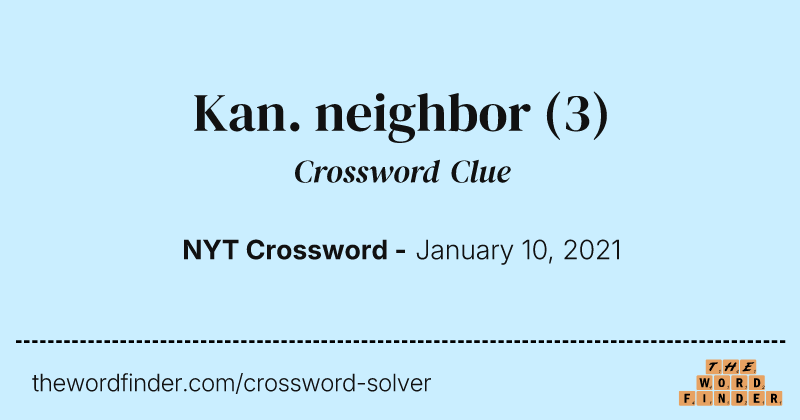 Kan. neighbor crossword clue image