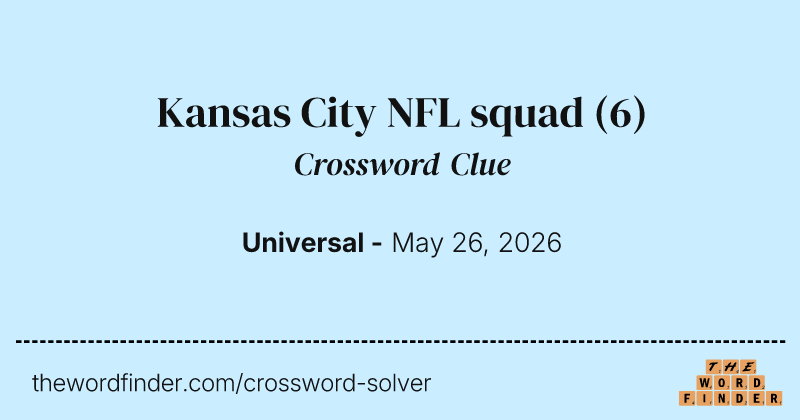Kansas City NFL squad crossword clue image