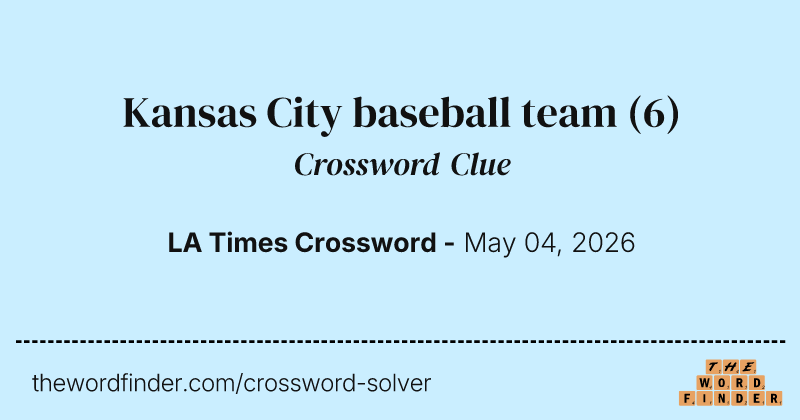 Kansas City baseball team crossword clue image