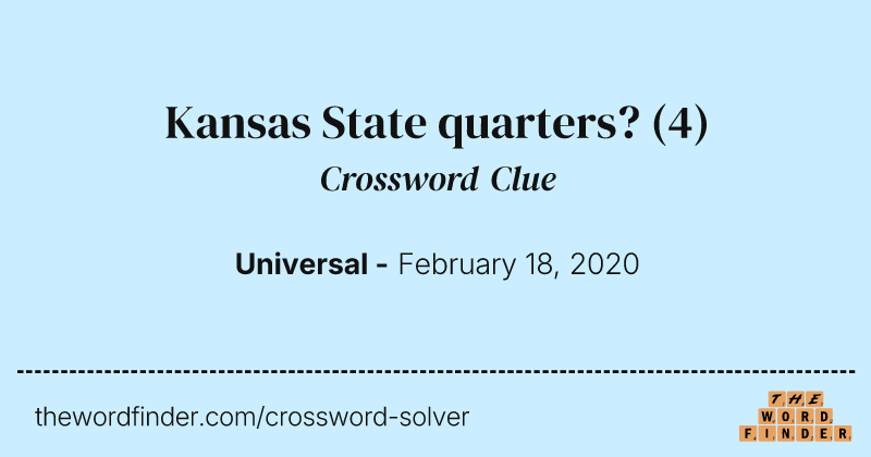 Kansas State quarters? crossword clue image