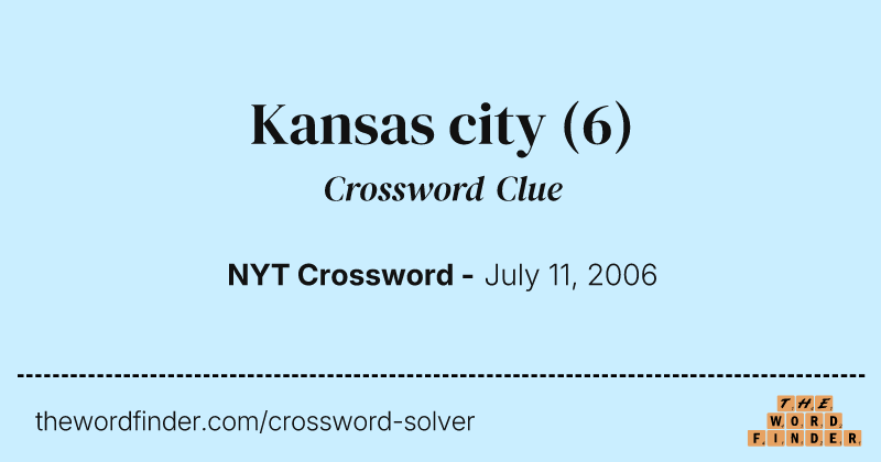 Kansas city crossword clue image