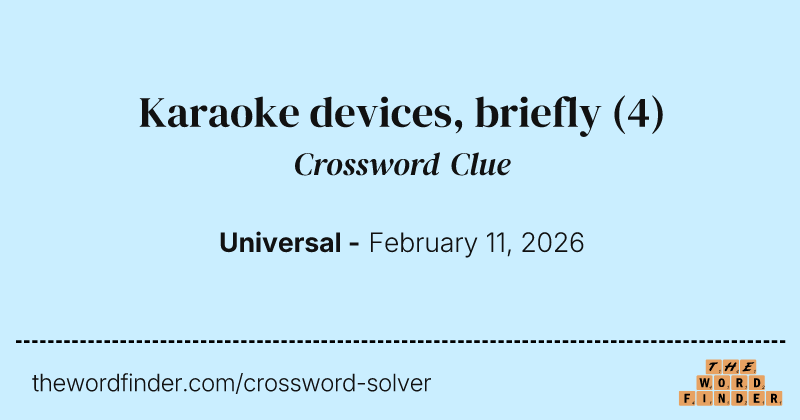 Karaoke devices, briefly crossword clue image