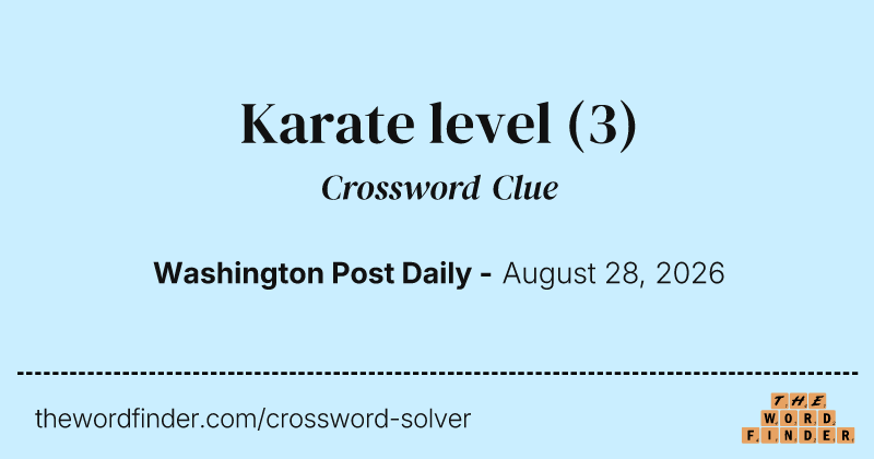Karate level crossword clue image