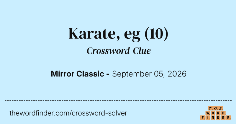 Karate, eg crossword clue image