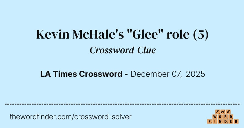 Kevin McHale's "Glee" role crossword clue image