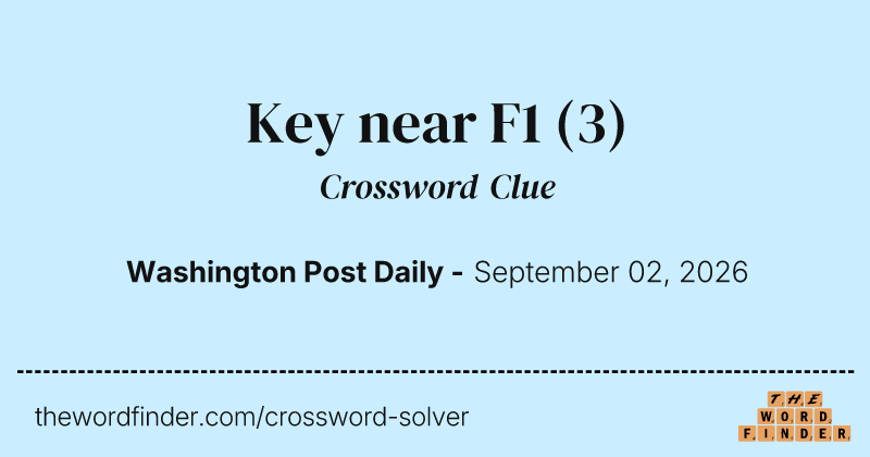 Key near F1 crossword clue image