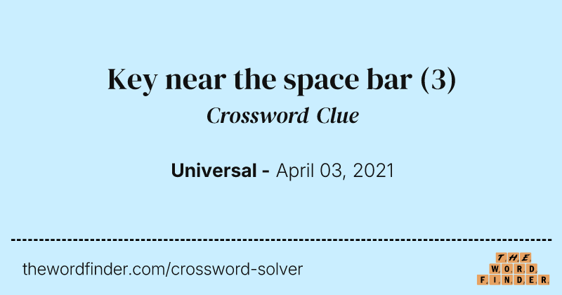 Key near the space bar crossword clue image