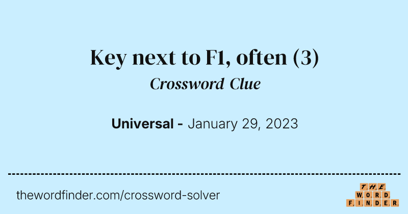 Key next to F1, often crossword clue image