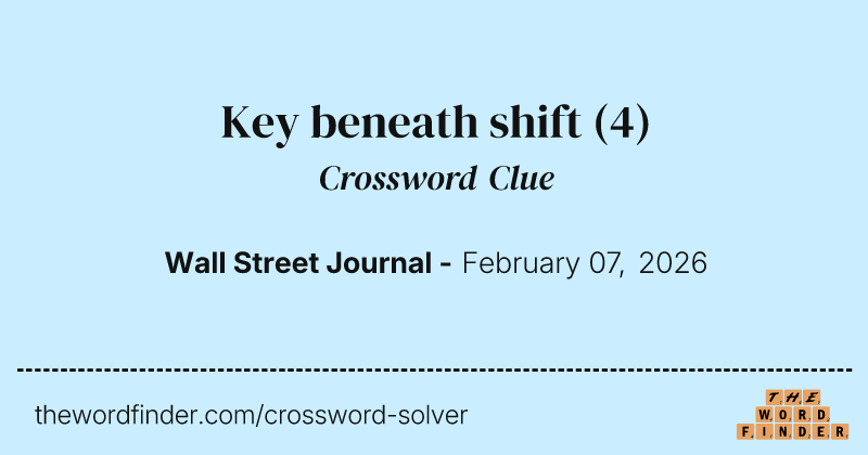 Key beneath shift crossword clue image