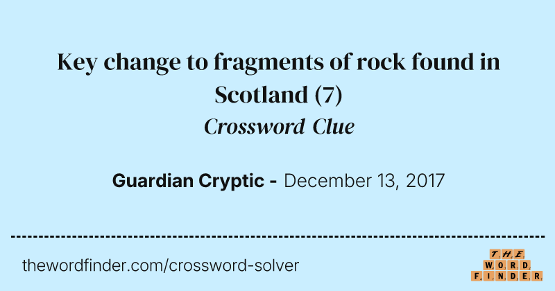 Key change to fragments of rock found in Scotland crossword clue image