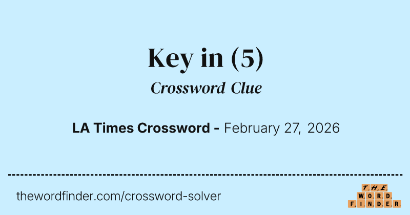 Key in crossword clue image