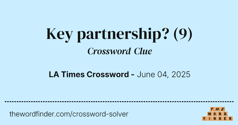 Key partnership? crossword clue image