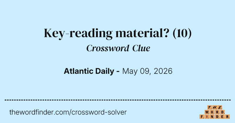 Key-reading material? crossword clue image