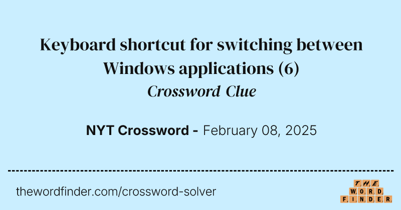 Keyboard shortcut for switching between Windows applications crossword clue image