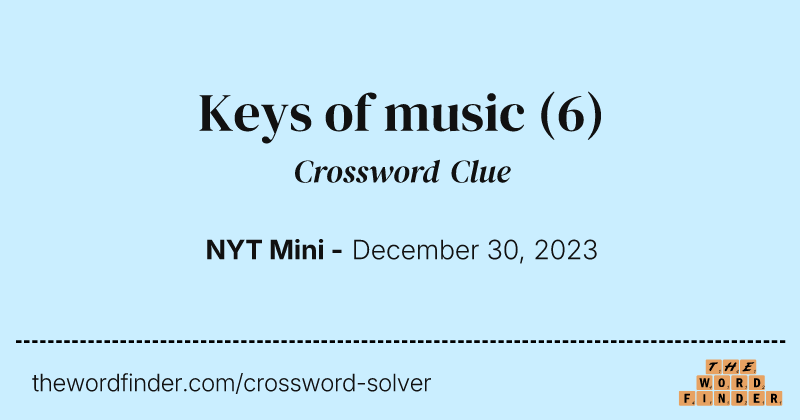 Keys of music crossword clue image