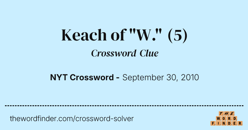 Keach of "W." crossword clue image