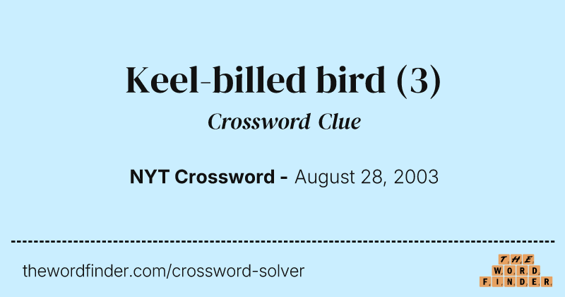 Keel-billed bird crossword clue image