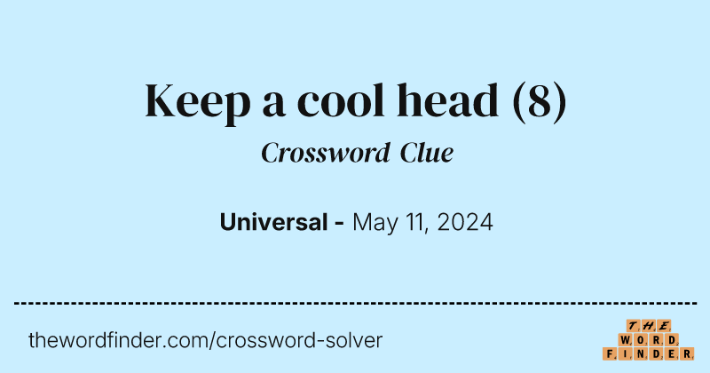 Keep a cool head crossword clue image