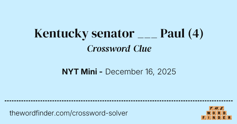 Kentucky senator ___ Paul crossword clue image