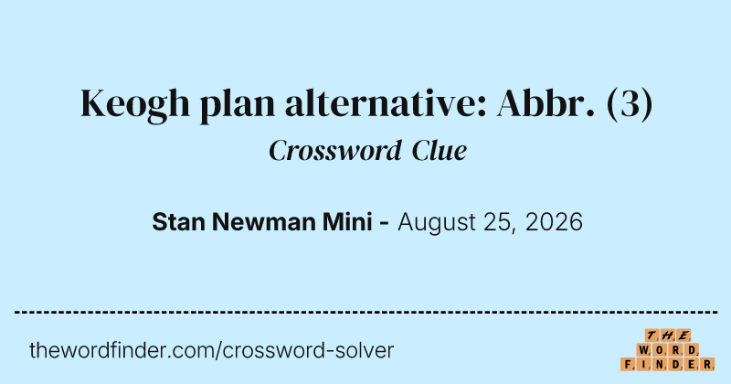 Keogh plan alternative: Abbr. crossword clue image