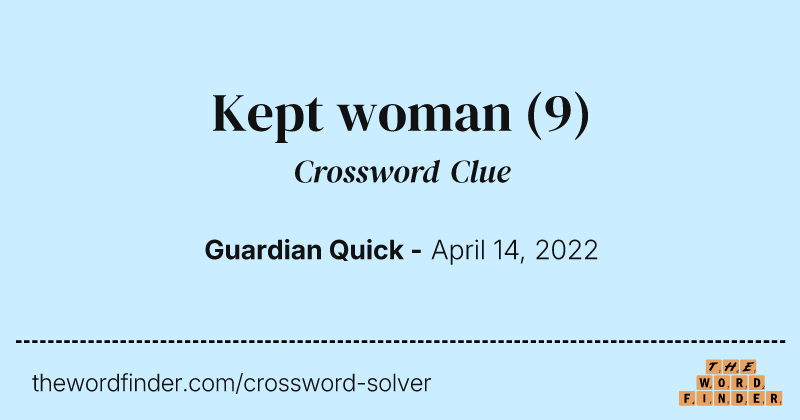 Kept woman crossword clue image
